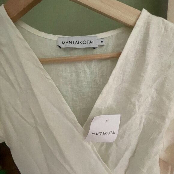 Custom make White Linen Wrap Dress - Picture 2 of 6